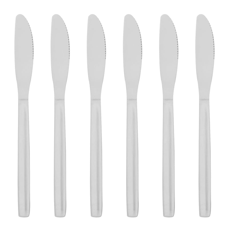 Classic Stainless Steel Dinner Knives - Pack of 6 - By Argon Tableware