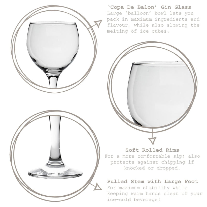 645ml Misket Gin Glasses - Pack of Six - By LAV