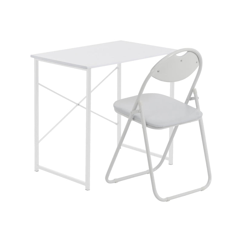 2pc Black Metal Industrial Office Desk & Chair Set - By Harbour Housewares