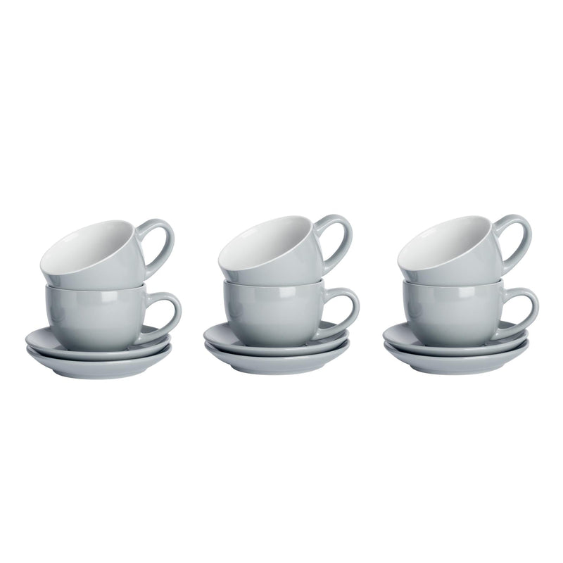 250ml Cappuccino Cups & Saucers - Set of Six - By Argon Tableware