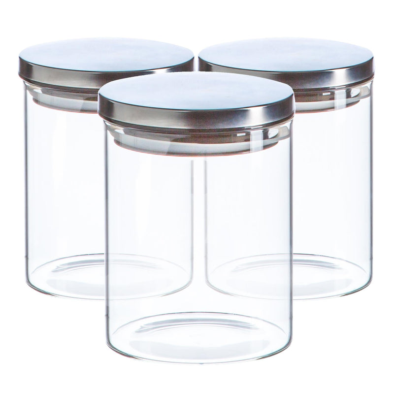 750ml Scandi Storage Jars with Metallic Lids - Pack of Three - By Argon Tableware