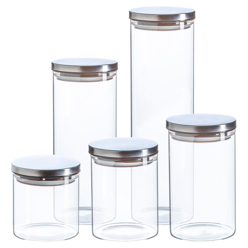5pc Scandi Storage Jar Set with Metallic Lids - By Argon Tableware