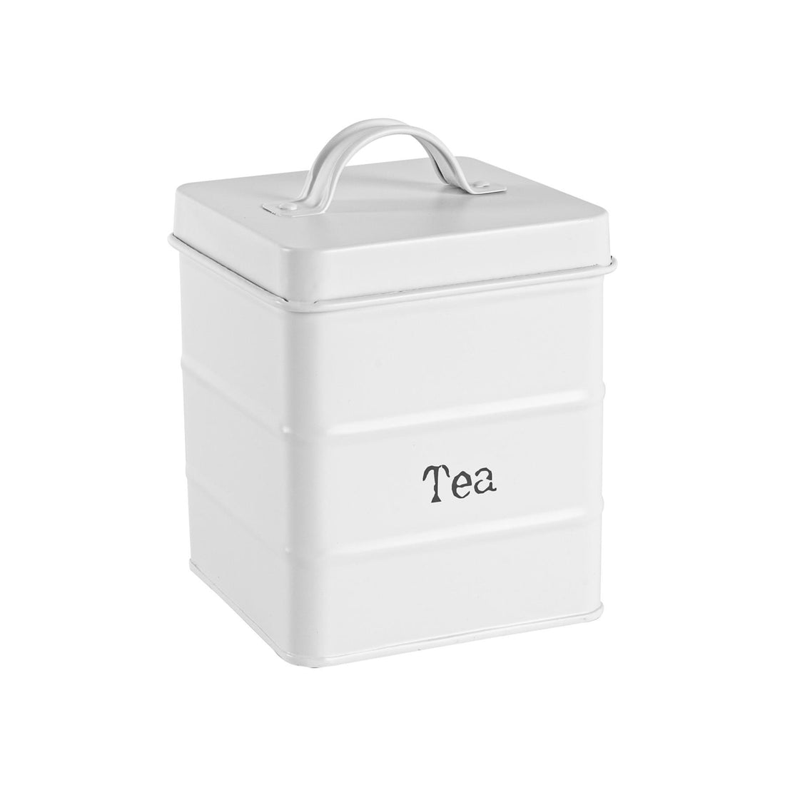 White Vintage Metal Tea Canister