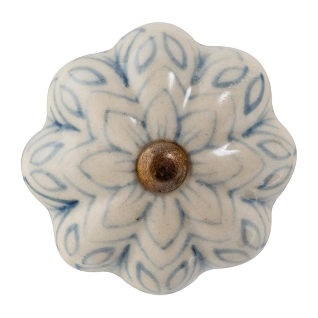 Grey 45mm Vintage Floral Ceramic Cabinet Knob