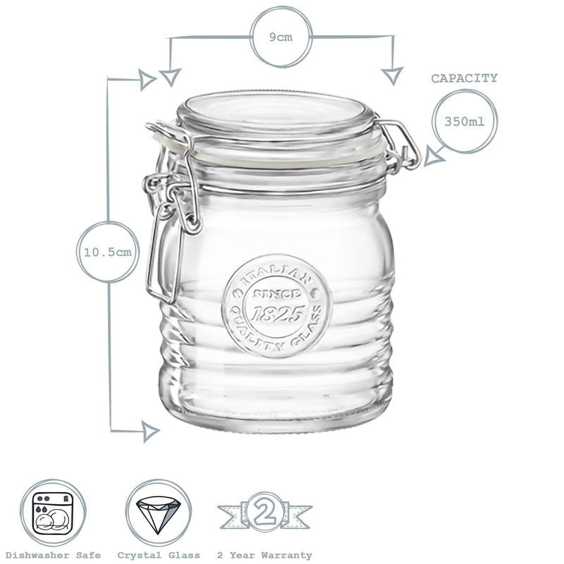 350ml Officina 1825 Glass Storage Jar - By Bormioli Rocco