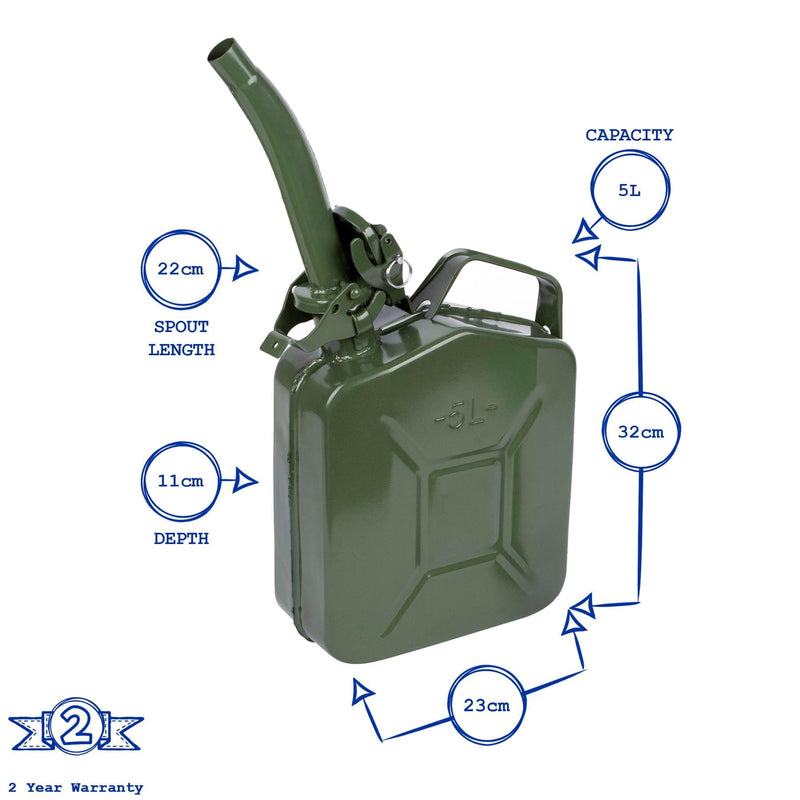 5L Steel Jerry Can with Spout - By Pro User