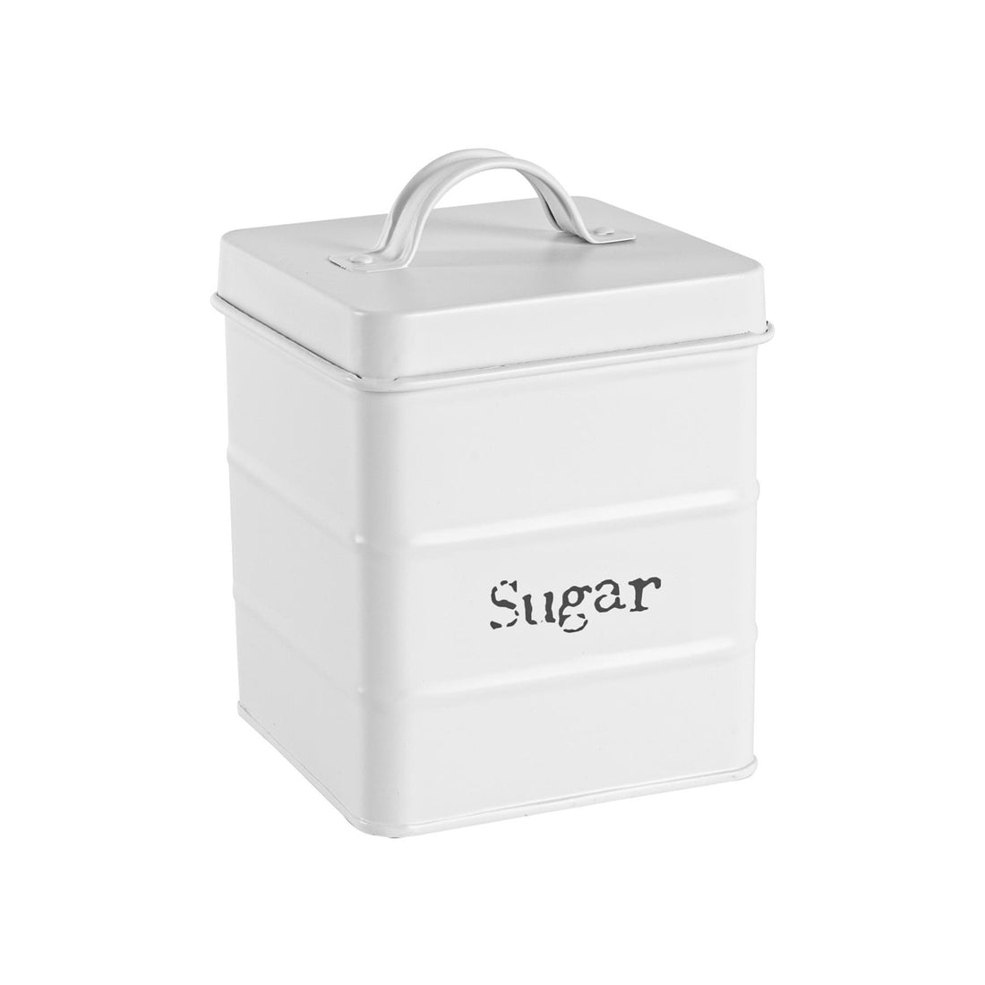 White Vintage Metal Sugar Canister