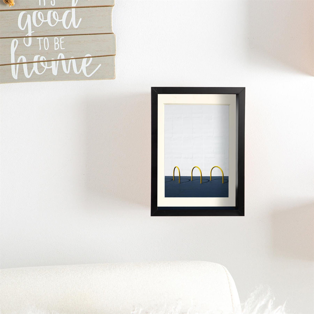 Black 5" x 7" Deep Shadow Box Photo Frame with 4" x 6" Ivory Mount