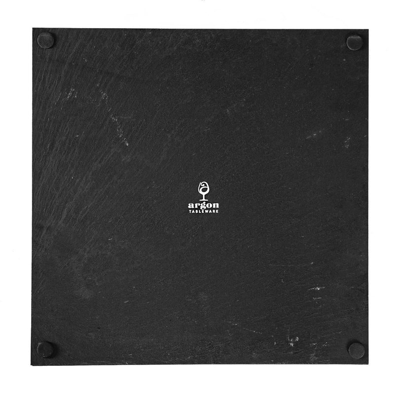 33cm Black Square Linea Slate Placemats - Pack of Six - By Argon Tableware