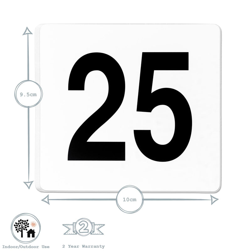 Plastic Table Numbers - 1 to 25 - By Argon Tableware