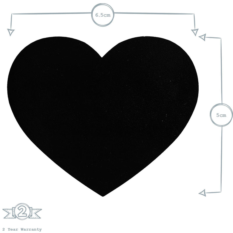 Large Black Heart Chalkboard Storage Jar Labels - Pack of Six - By Nicola Spring