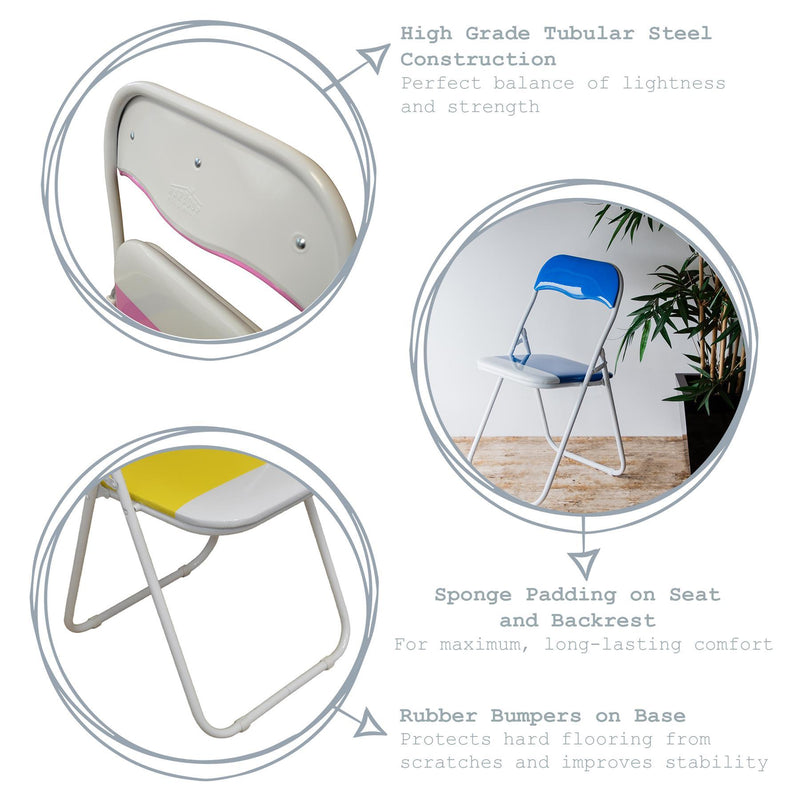 Coloured Padded Folding Chair - By Harbour Housewares