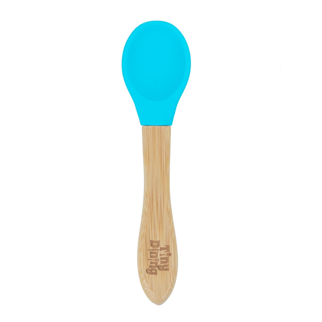 Bamboo Baby Weaning Spoon with Blue Silicone Tip