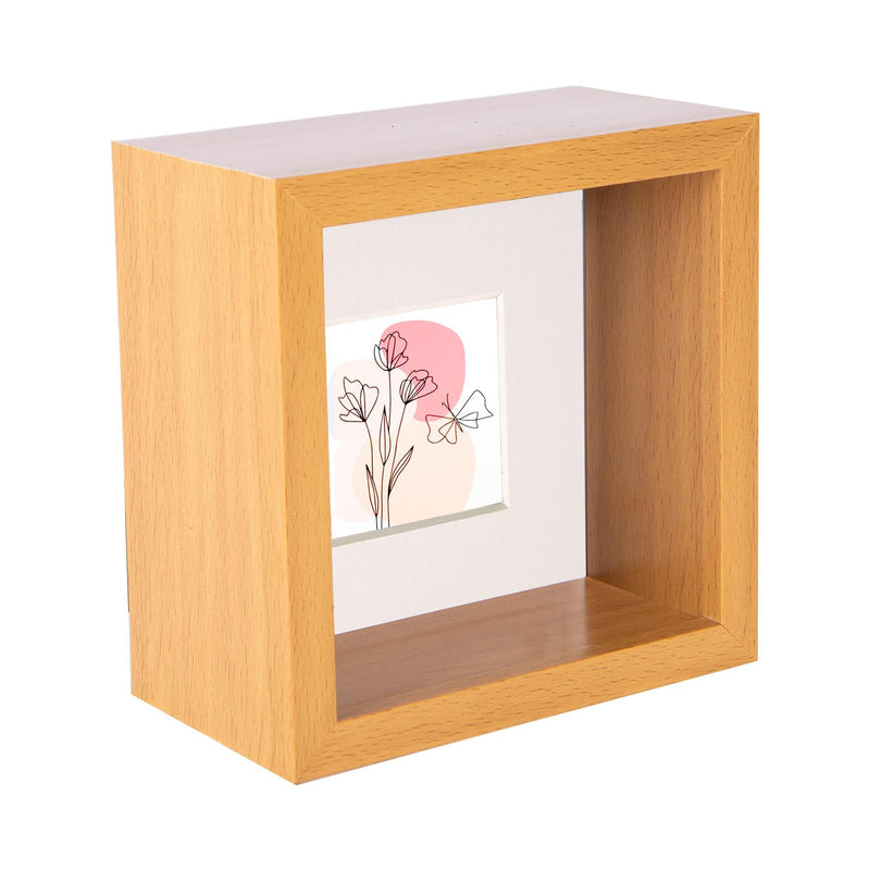 4" x 4" 3D Deep Box Photo Frame with 2" x 2" Mount - By Nicola Spring