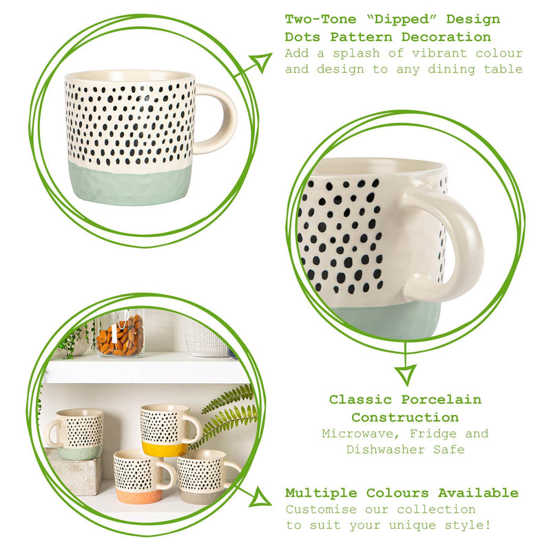 385ml Ceramic Dipped Dots Coffee Mug - By Nicola Spring