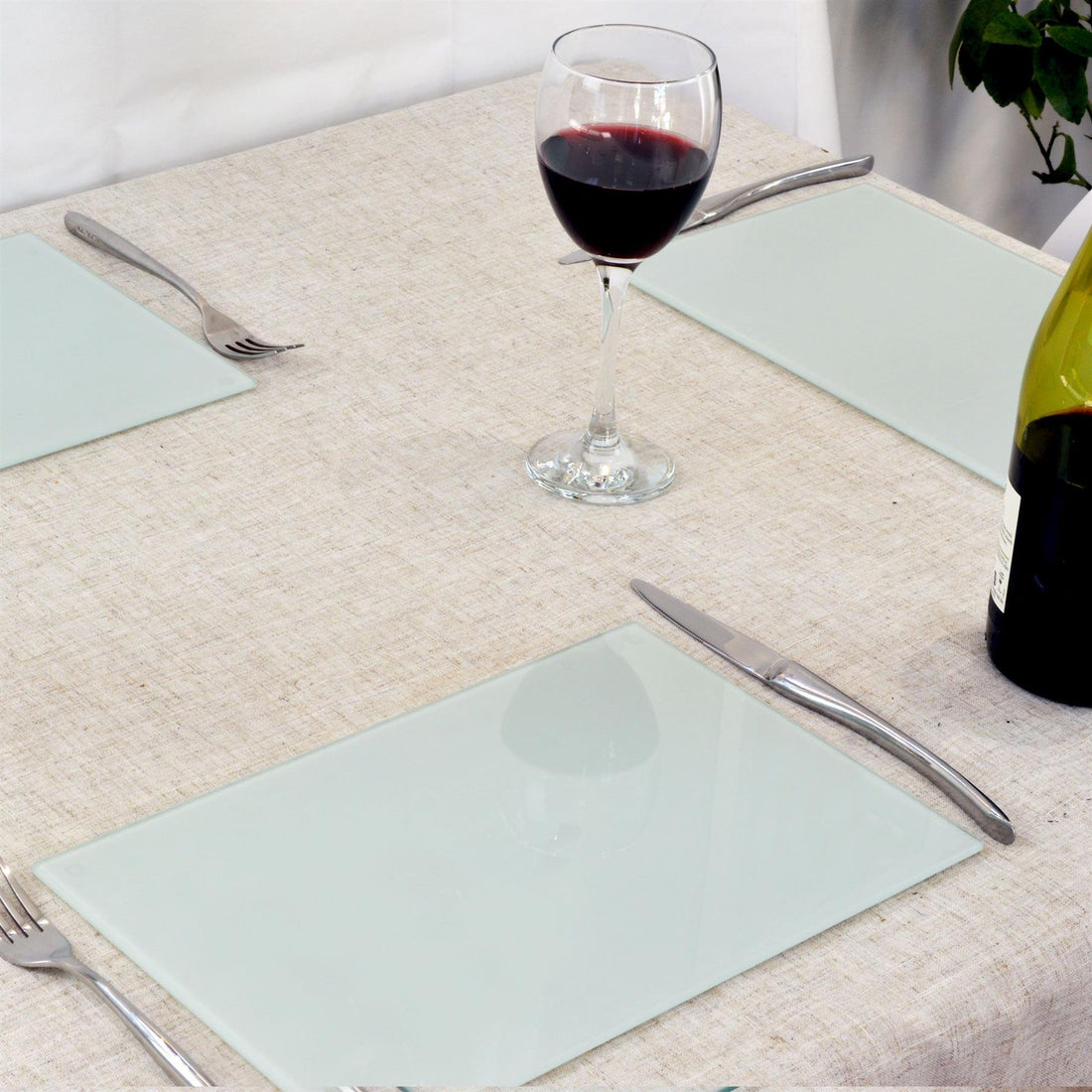 12pc White Glass Placemats &amp; Coasters Set