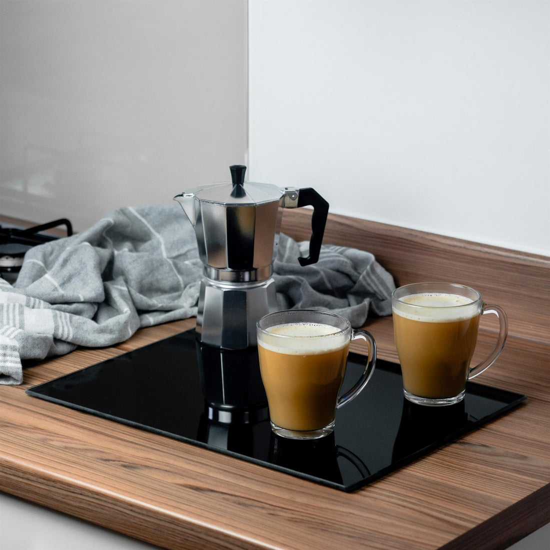 Black 40cm x 30cm Glass Chopping Board