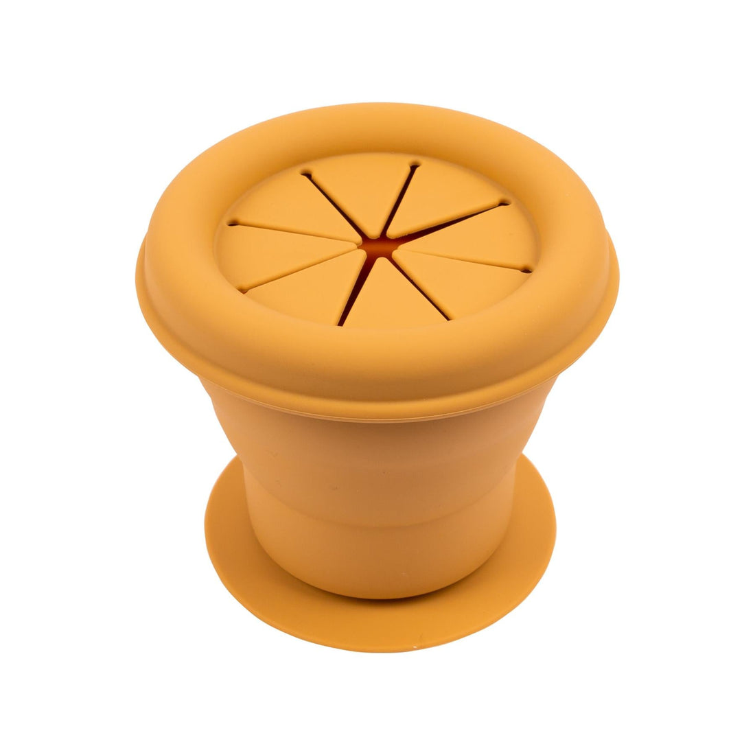 330ml Ochre Collapsible Silicone Baby Suction Snack Pot