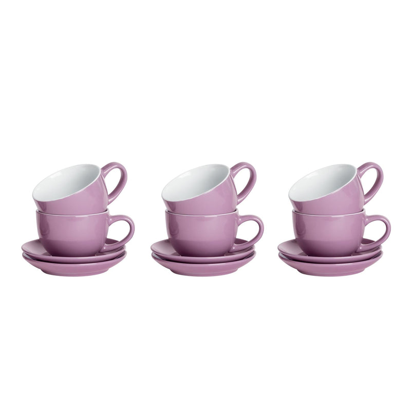 250ml Cappuccino Cups & Saucers - Set of Six - By Argon Tableware
