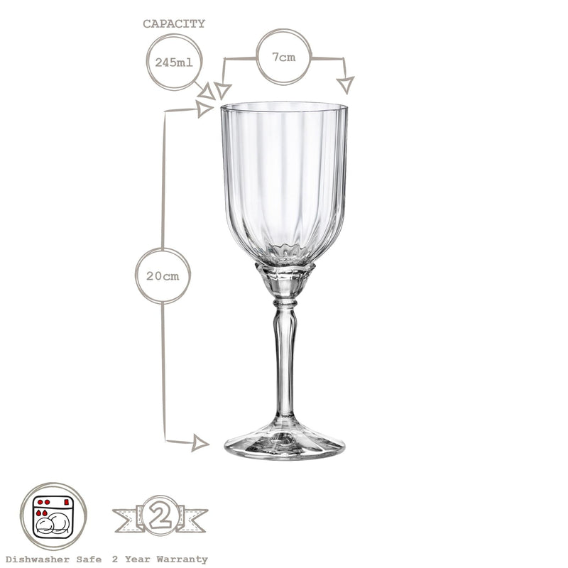 245ml Florian Cocktail Glasses - Pack of Six  - By Bormioli Rocco