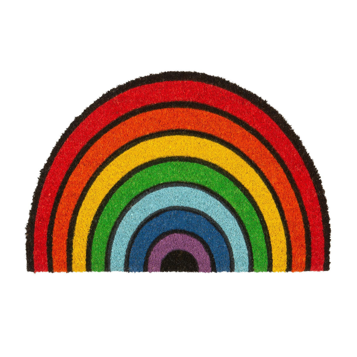 60cm x 40cm Multicoloured Coir Half Moon Door Mat