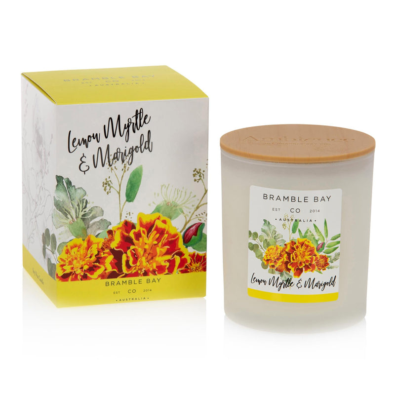 300g Double Wick Lemon Myrtle & Marigold Bath & Body Soy Wax Scented Candle - By Bramble Bay