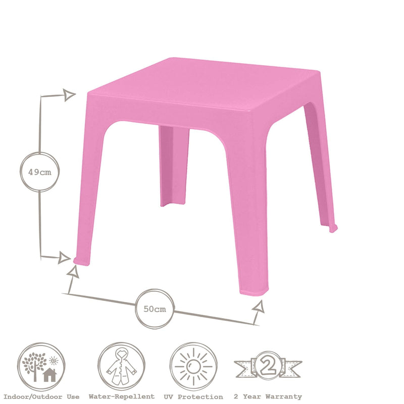 Four-Seater Children's Square Julieta Plastic Garden Table 50cm x 50cm - By Resol