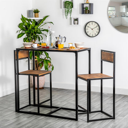 Two-Seater Brown Breakfast Bar Set