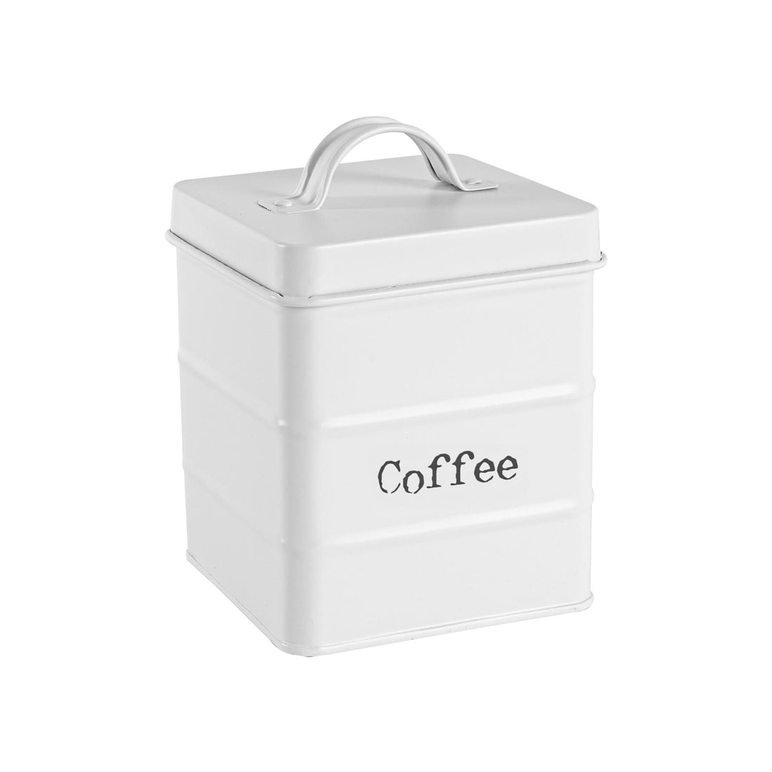 White Vintage Metal Coffee Canister