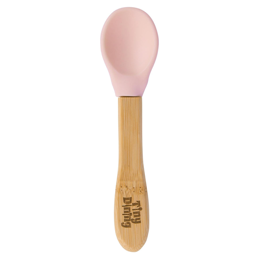 Bamboo Baby Weaning Spoon with Pastel Pink Silicone Tip