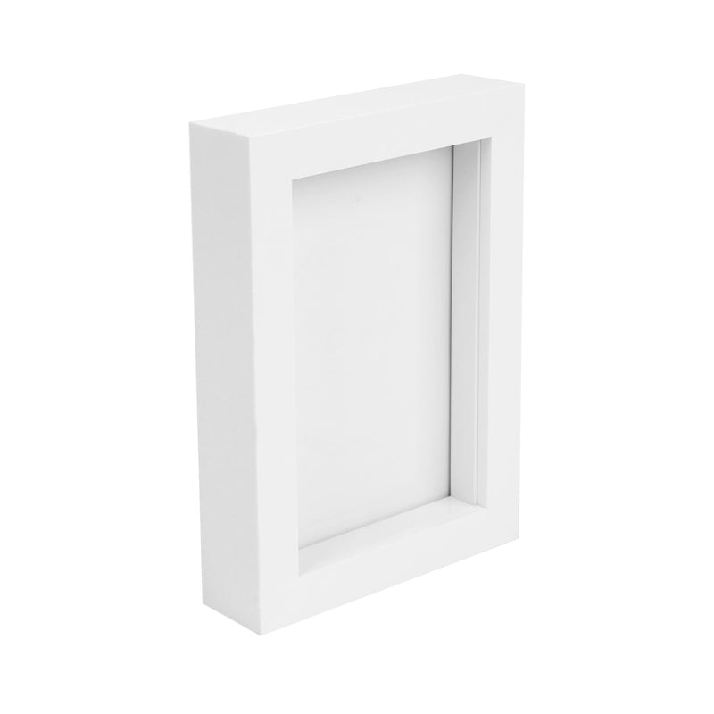 4" x 6" 3D Box Photo Frame - White - by Nicola Spring