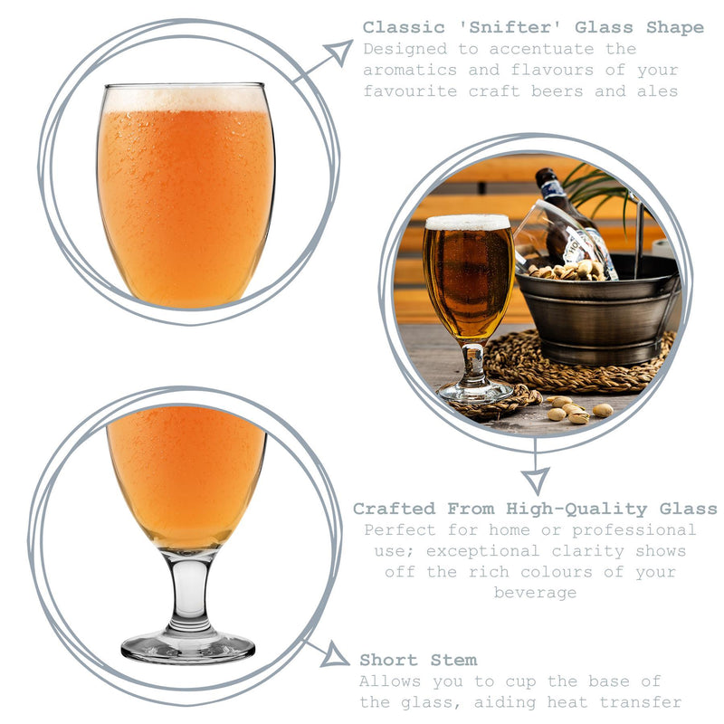 590ml Empire Snifter Beer Glasses - Pack of Six - By LAV