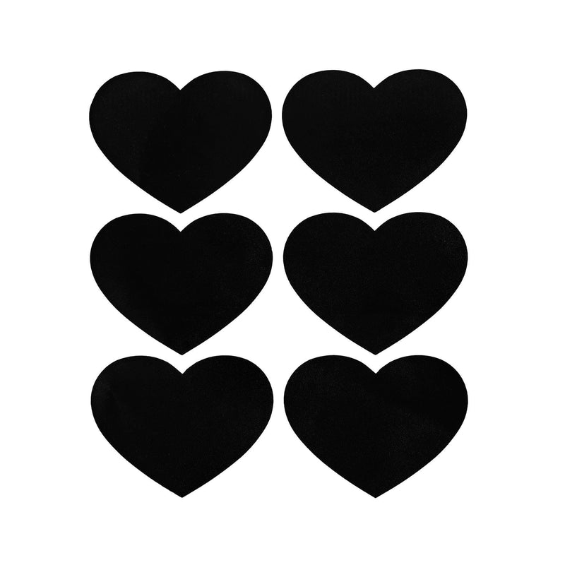 Medium Black Heart Chalkboard Storage Jar Labels - Pack of Six - By Nicola Spring