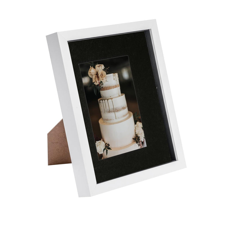 8" x 10" White 3D Box Photo Frame - with 4" x 6" Mount - By Nicola Spring