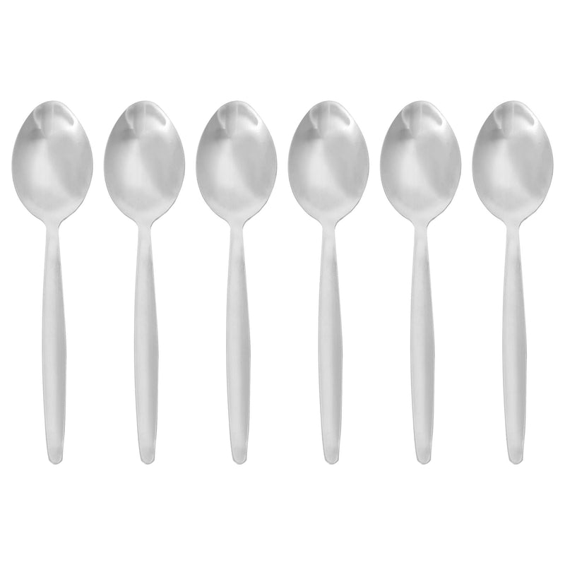 Classic Stainless Steel Dessert Spoons - Pack of 6 - By Argon Tableware
