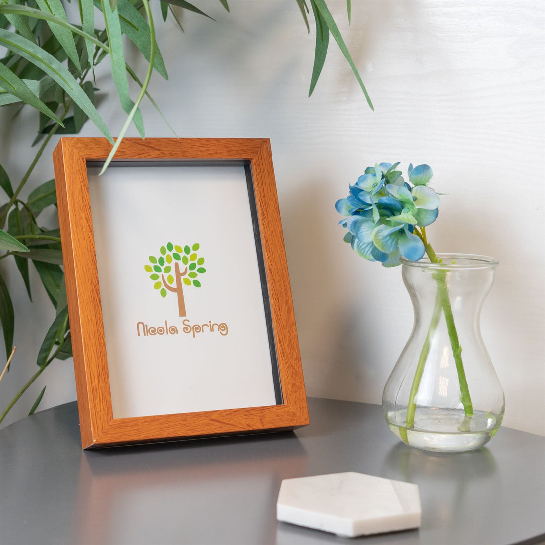 Dark Wood 6" x 8" Shadow Box Photo Frame