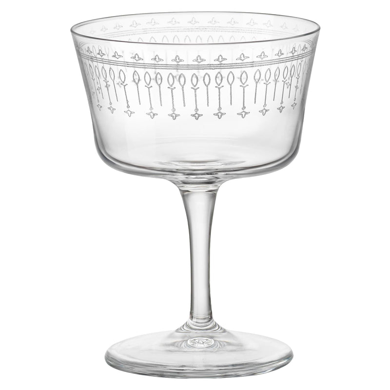 Art Deco 220ml Bartender Novecento Glass Champagne Saucers - Pack of 6 - By Bormioli Rocco