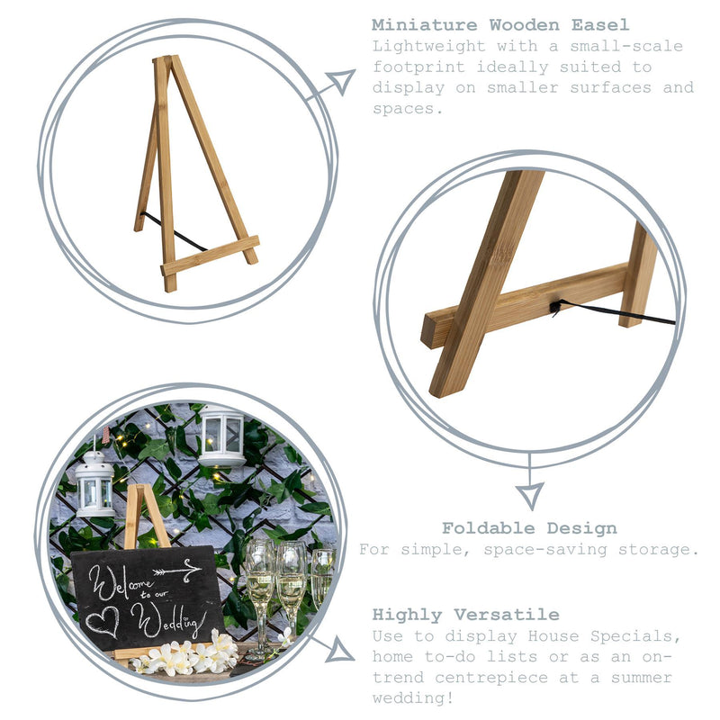 2pc Wooden Table Easel & Slate Board Set - By Argon Tableware