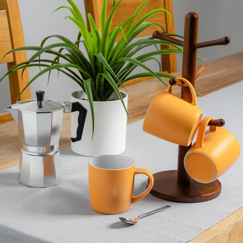 350ml Matt Coloured China Coffee Mugs - Pack of Six - By Argon Tableware