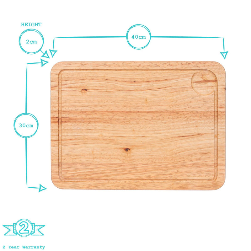 40cm x 30cm Rectangular Wooden Chopping Board - By Argon Tableware