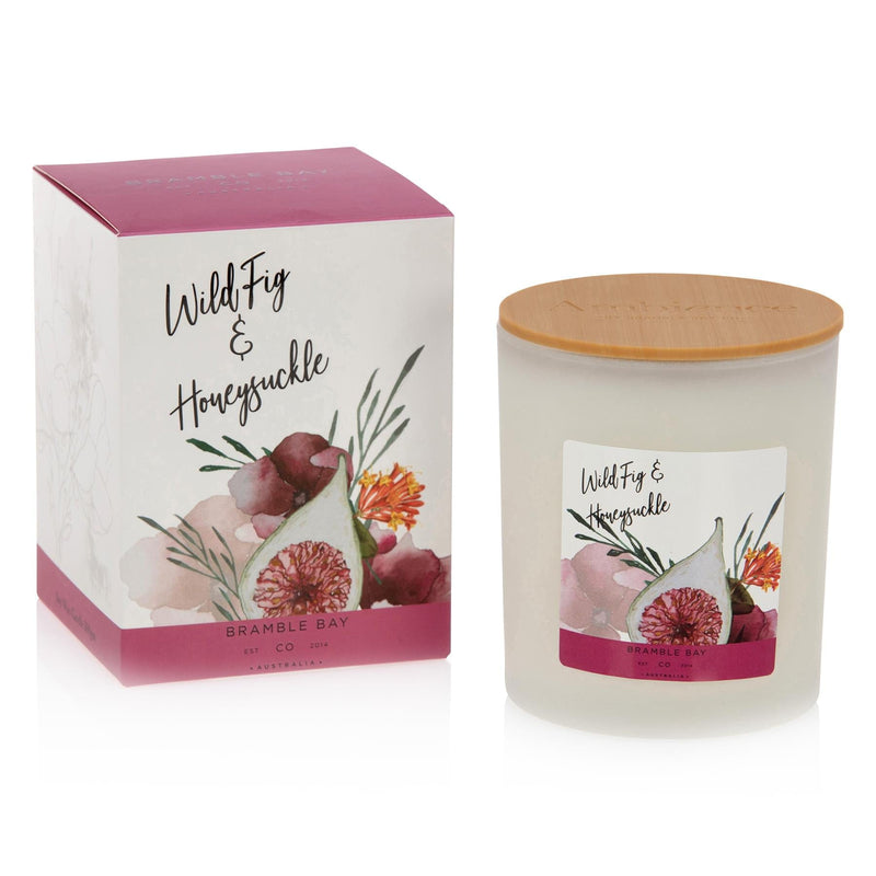 300g Double Wick Wild Fig & Honeysuckle Bath & Body Soy Wax Scented Candle - By Bramble Bay