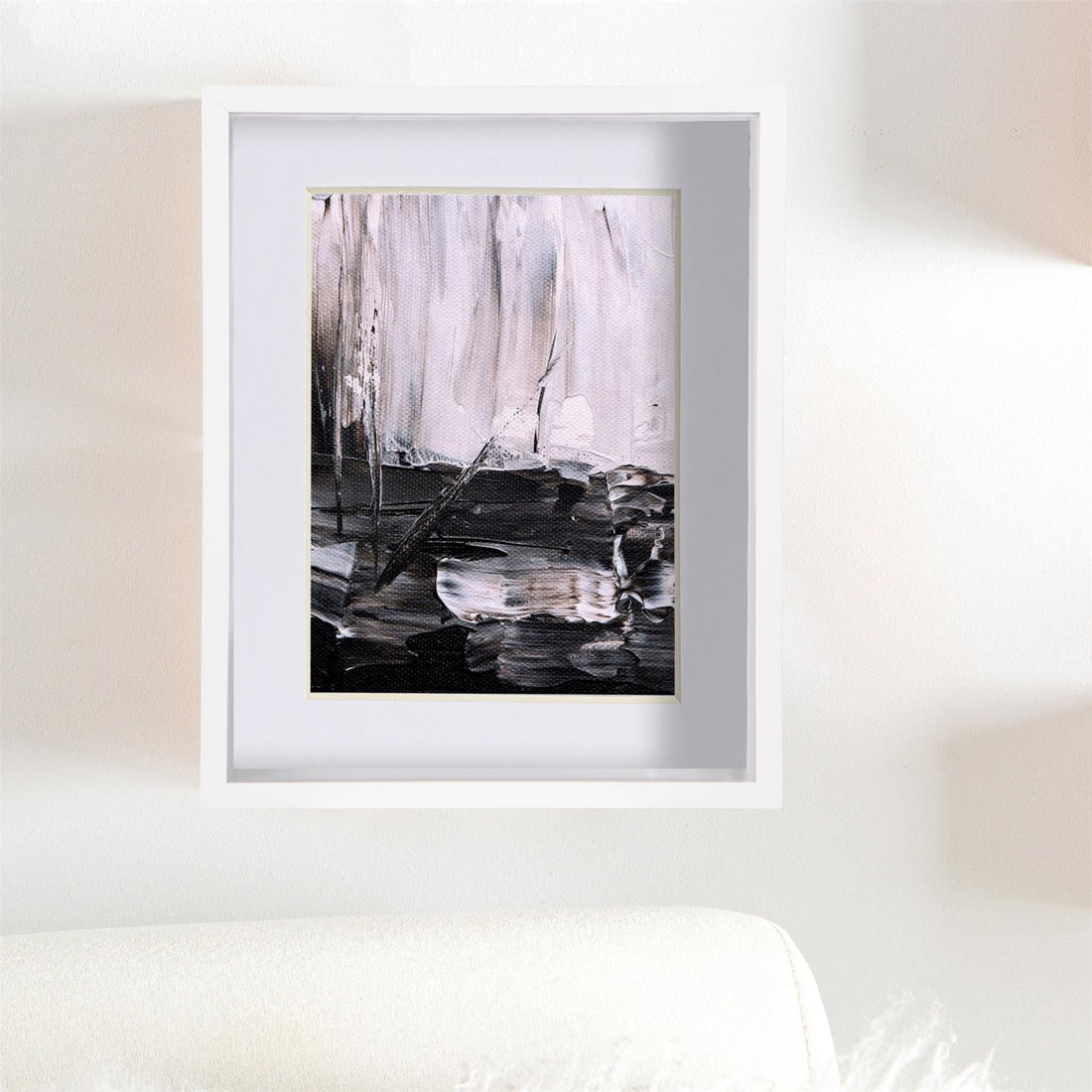 White 8" x 10" Deep Shadow Box Photo Frame with 5" x 7" White Mount