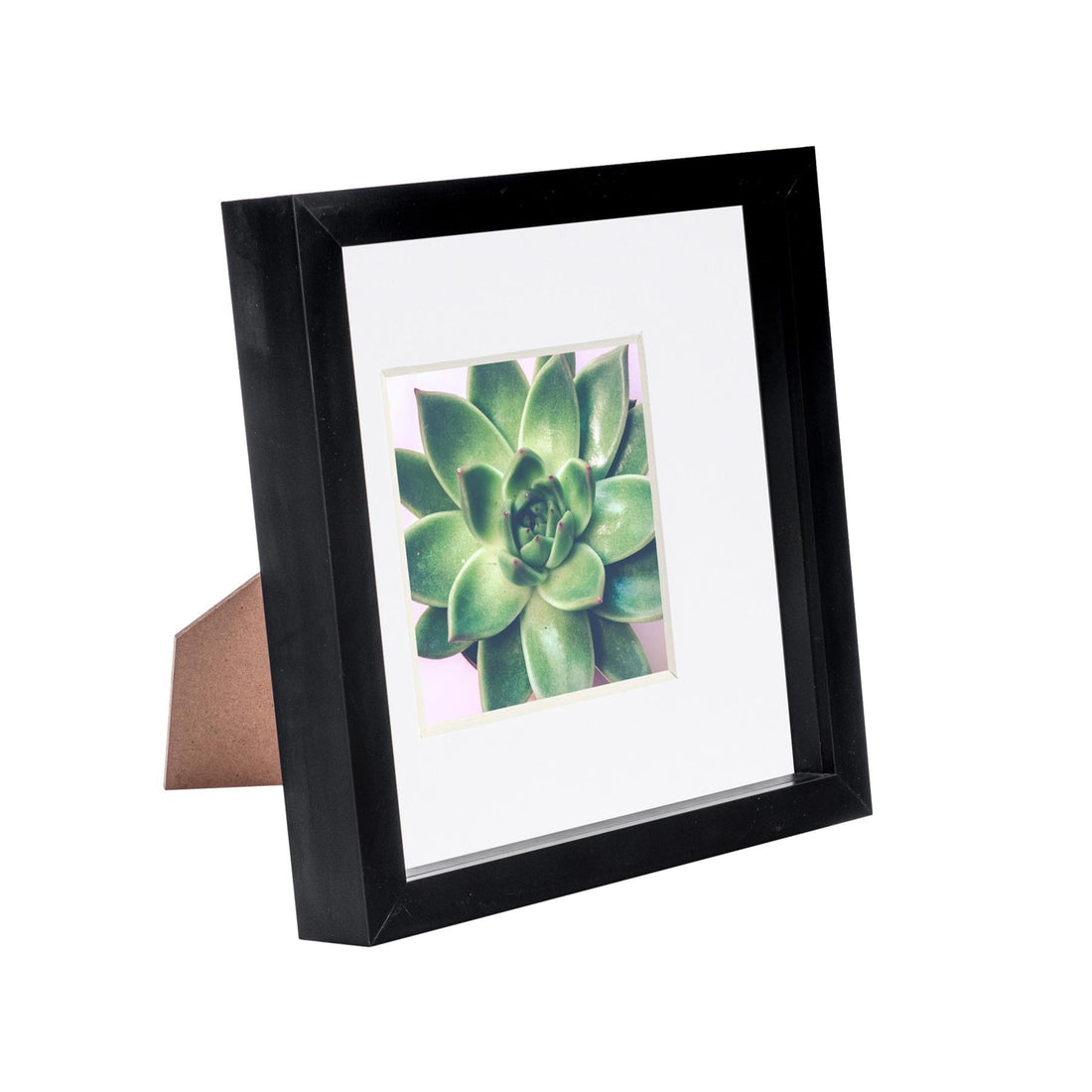 Black 8" x 8" Shadow Box Photo Frame with 4" x 4" White Mount