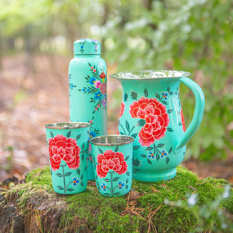 Peony 1.7L Hand-Painted Picnic Water Jug - By BillyCan
