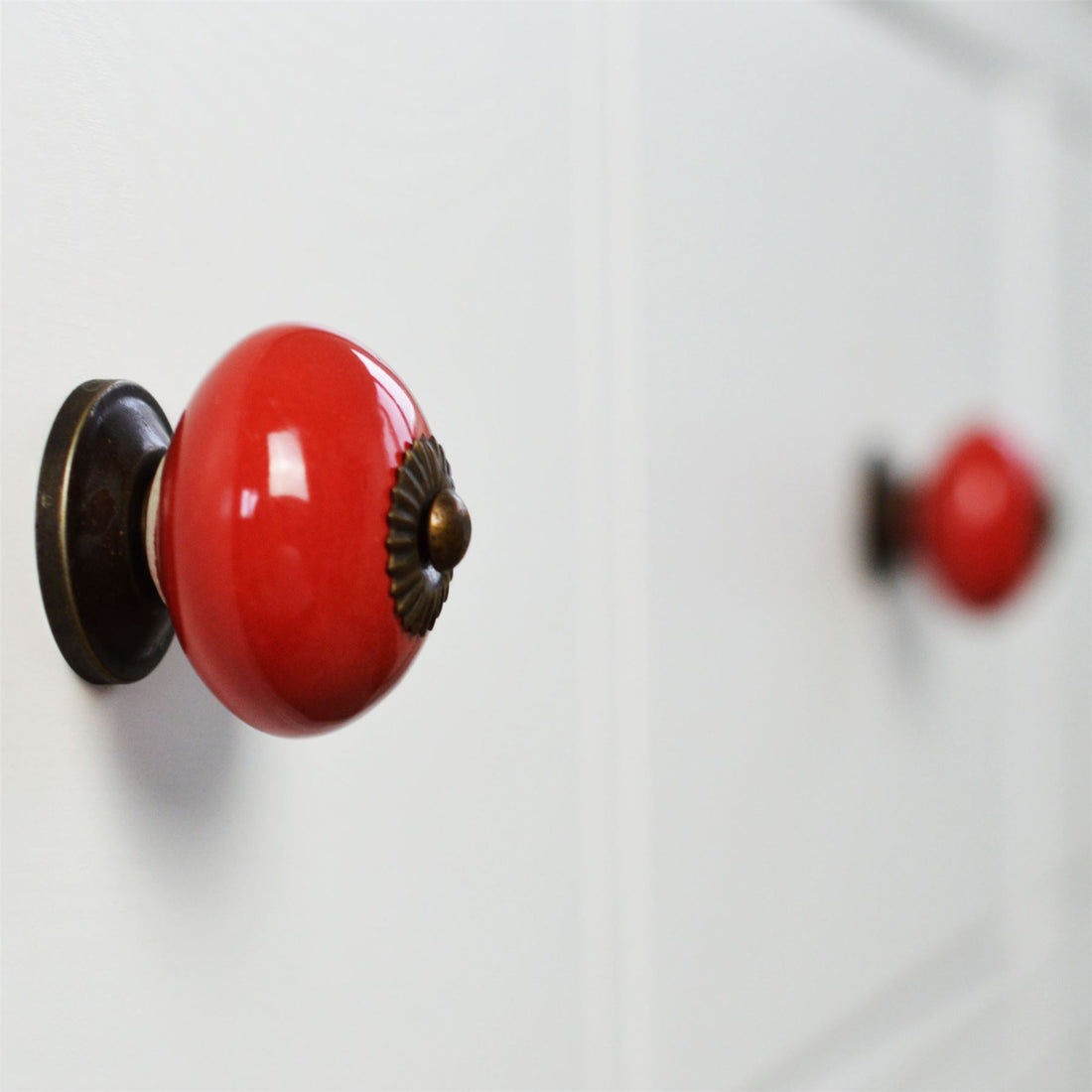Red 45mm Round Ceramic Cabinet Knob